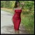 Women's Sexy Sheer Oil Shiny Bodycon Dress Backless Lace Up Midi Dress Clubwear **RED**