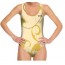 Net-Steals New, women's classic low-cut back One-Piece Swimsuit -Golden Summer-