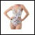 Net-Steals Halter Cut-Out One Piece Swimsuit - White Floral