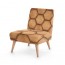 Net-Steals Europe New, Decorative Accent Chair - Brown Suede Pattern