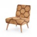 Net-Steals Europe New, Decorative Accent Chair - Brown Suede Pattern