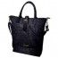 Net-Steals New, Buckle Top Tote Bag - Black Worned Leather