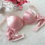 100% Women Silk Bra Wire Free Padded Soft Everyday Bra Underwear 36B Pink