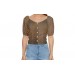 Net-Steals New for 2022, Button Up Blouse - Elegant Brown