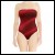 Net-Steals New for 2022, Strapless Swimsuit from England - Red Velvety Stripes