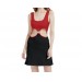 Net-Steals New for 2022, Velvet Cutout Dress - Red and Black