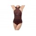 Net-Steals New for 2023, Cross Front Low Back Swimsuit - Chocolate Drip